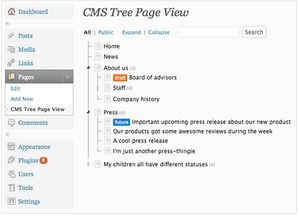 wordpress網站頁面樹形結構圖插件 cms tree page view